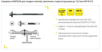 Лот: 25704358. Фото: 1. Harpoon HSP-R-S19 5,5x315мм Кровельные... Крепёж