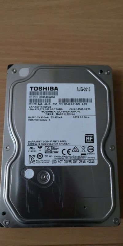 Лот: 12490448. Фото: 1. 500 ГБ Жесткий диск Toshiba [DT01ACA050... Жёсткие диски