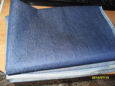 Лот: 1818433. Фото: 1. ткань джинса (2 кусочка). Ткани, нитки, пряжа