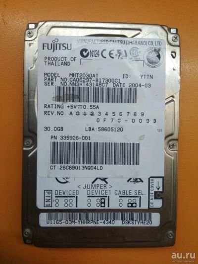 Лот: 1330059. Фото: 1. Жесткий диск Fujitsu MHT2030AT... Жёсткие диски (HDD)