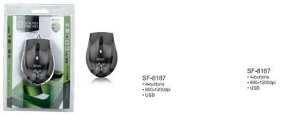 Лот: 4459332. Фото: 1. Мышь Sound Friend Optical, USB... Клавиатуры и мыши