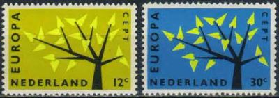 Лот: 21378630. Фото: 1. 1962. Нидерланды. Марки Е В Р... Марки
