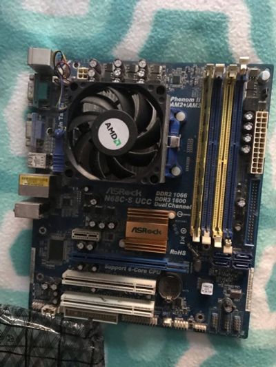 Лот: 15506286. Фото: 1. AsRock N68C-S UCC + Athlon x2... Материнские платы