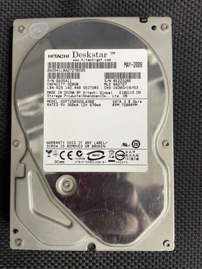 Лот: 20993762. Фото: 1. Жёсткий диск Hitachi Global 320gb... Жёсткие диски (HDD)