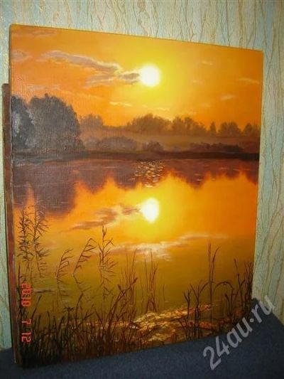 Лот: 427718. Фото: 1. Картина "Спокойствие" холст, масло... Картины, гравюры
