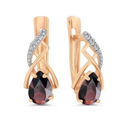 Лот: 23879082. Фото: 1. Серьги TALANT из золота с гранатом... Серьги, каффы