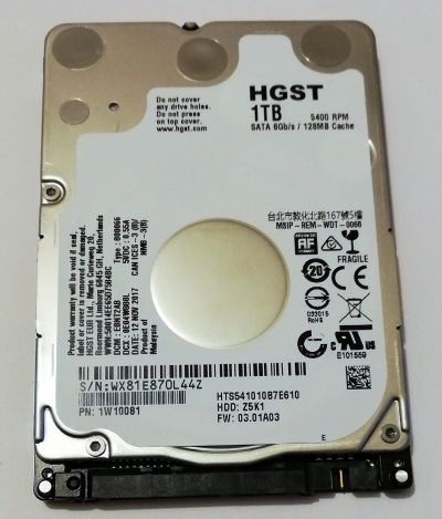 Лот: 12529045. Фото: 1. Жесткий диск 2,5" HGST Z5K1 HTS541010B7E610... Жёсткие диски (HDD)