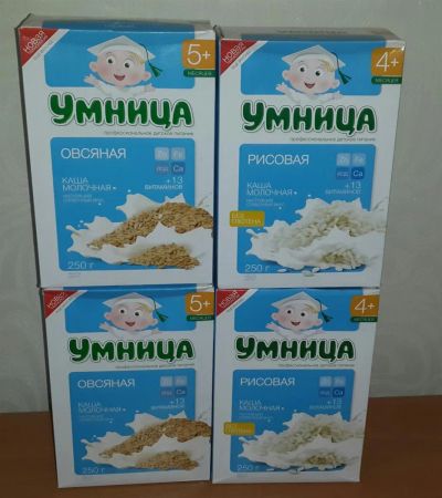 Лот: 3695975. Фото: 1. каши "Умница"-5 штук. Детское питание