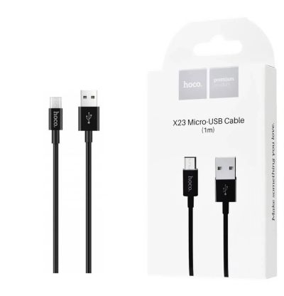 Лот: 22151449. Фото: 1. Кабель HOCO X23 MicroUSB 1m (Black... Дата-кабели, переходники