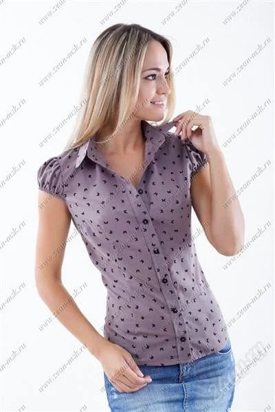 Лот: 2962342. Фото: 1. Блузка с коротким рукавом. Блузы, рубашки, водолазки