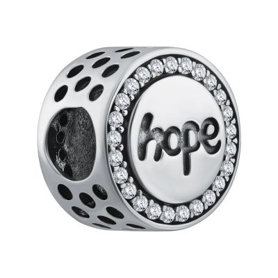 Лот: 23845198. Фото: 1. Серебряный шарм Hope с фианитами... Бусы
