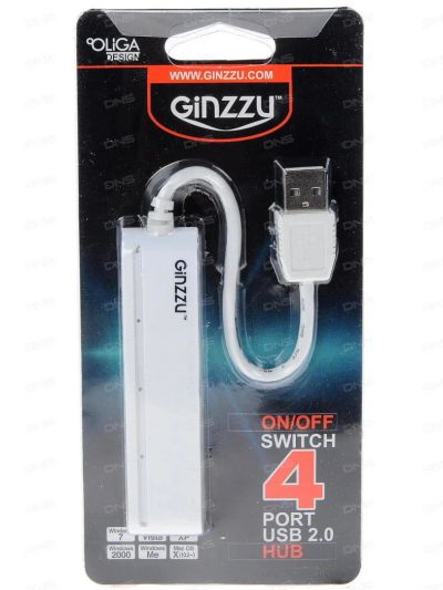 Лот: 10169117. Фото: 1. USB-разветвитель GiNZZU (4 USB... USB хабы