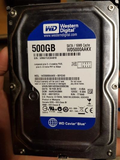 Лот: 14720314. Фото: 1. HDD 500Gb WD Blue WD5000AAKX -... Жёсткие диски (HDD)