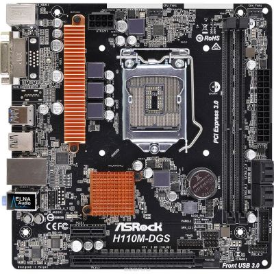 Лот: 13636977. Фото: 1. Материнская плата Asrock H110M-DGS. Материнские платы