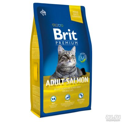 Лот: 12787549. Фото: 1. Brit Premium Cat Adult Salmon... Корма