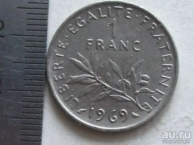 Лот: 8326759. Фото: 1. Монета 1 франк один Франция 1969... Европа