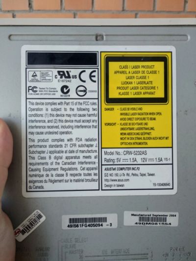 Лот: 14350308. Фото: 1. ASUS DVD CRW-5232AS. Приводы CD, DVD, BR, FDD