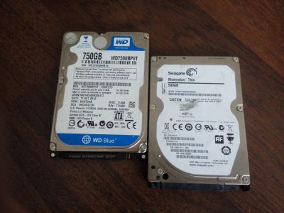 Лот: 9888567. Фото: 1. 2 жестких диска для ноутбука 750gb... Жёсткие диски (HDD)