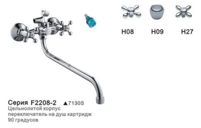Лот: 12890705. Фото: 1. Смеситель для ванны Frap F2208-2... Смесители