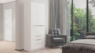 Лот: 23737851. Фото: 1. Шкаф двухдверный Noble 90 см с... Шкафы, шкафы-купе