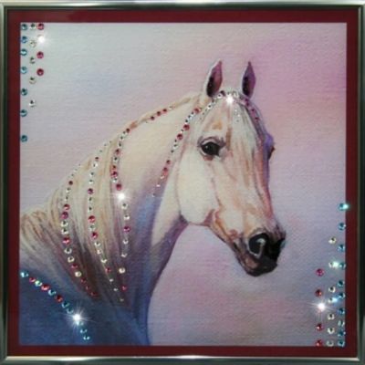 Лот: 21290351. Фото: 1. Картина Символ года Лошадь с кристаллами... Другое (сувениры, подарки)