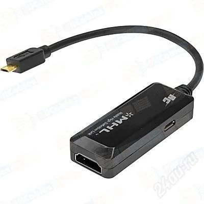 Лот: 3801773. Фото: 1. MHL Адаптер. Real Cable. Для вывода... Дата-кабели, переходники