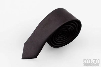 Лот: 17764532. Фото: 1. Черный узкий галстук-лента (селедка... Галстуки