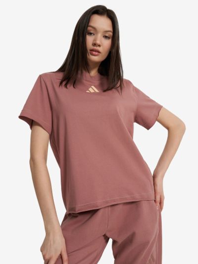 Лот: 25238126. Фото: 1. Футболка женская adidas, Коричневый. Другое (спортивная одежда)