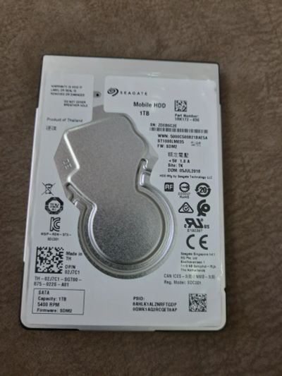 Лот: 16759384. Фото: 1. Seagate 1tb. Жёсткие диски