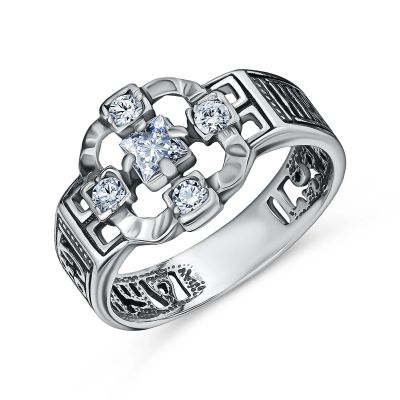 Лот: 23864312. Фото: 1. Серебряное кольцо с фианитами... Кольца, перстни