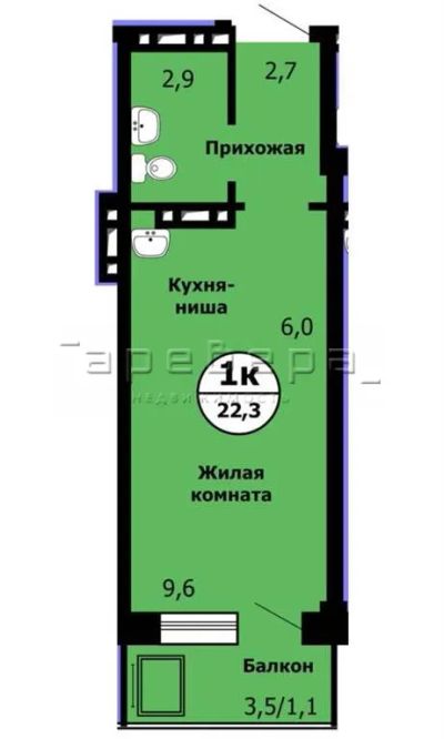 Лот: 19816723. Фото: 1. 1-комнатная квартира на пр-кт... Квартиры, студии