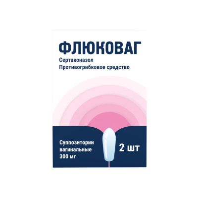 Лот: 23716061. Фото: 1. Флюковаг супп.ваг. 300мг №2. Лекарства