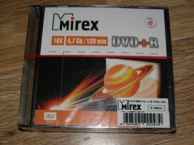 Лот: 6153279. Фото: 1. 5 Дисков DVD+R Mirex 16x 4.7GB... CD, DVD, BluRay