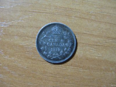 Лот: 16982980. Фото: 1. Канада 5 центов 1919 года. Георг... Америка