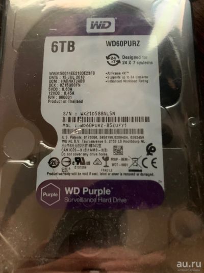 Лот: 17335770. Фото: 1. Жесткий диск WD Purple WD60PURZ... Жёсткие диски (HDD)