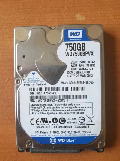 Лот: 11784728. Фото: 1. Жесткий диск WD 750GB. Жёсткие диски (HDD)