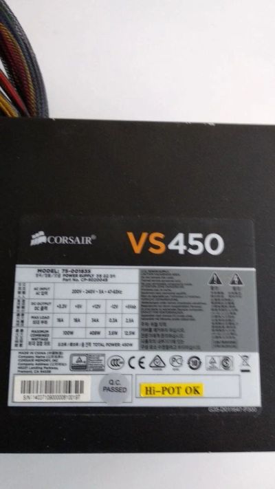 Лот: 16505647. Фото: 1. Блок питания Corsair VS450 450W... Корпуса, блоки питания