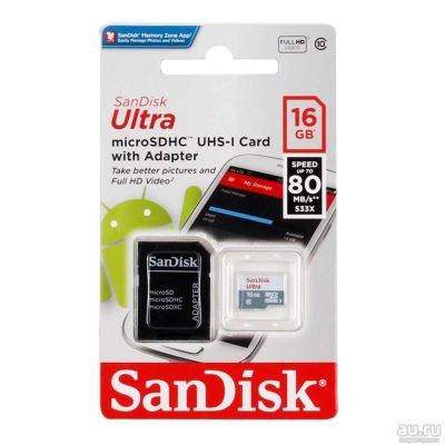 Лот: 11667051. Фото: 1. SanDisk Ultra microSDHC Class... Карты памяти