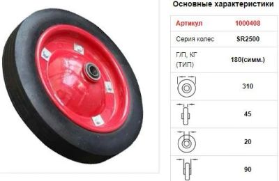 Лот: 11298170. Фото: 1. Колесо SR2500 (310 мм, ось 20... Другое (строительство и ремонт)