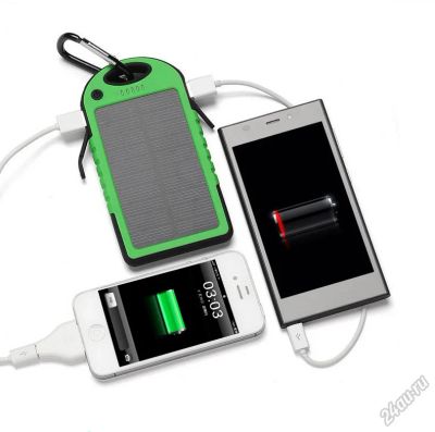 Лот: 5818842. Фото: 1. Solar Power Bank 5000 мАч с фонариком... Внешние, портативные аккумуляторы для смартфонов (Power bank)