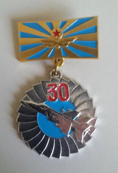 Лот: 11320533. Фото: 1. Значок на подвеске: ВВС. 30 лет... Юбилейные