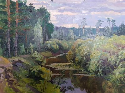 Лот: 12711256. Фото: 1. Картина, Фальков, речка Есауловка... Картины, гравюры