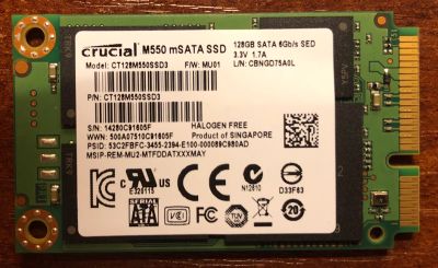 Лот: 12475178. Фото: 1. SSD диск Crucial mSATA M550 128... SSD-накопители