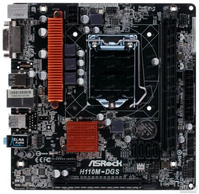 Лот: 9845636. Фото: 1. Материнская плата ASRock H110M-DGS... Материнские платы