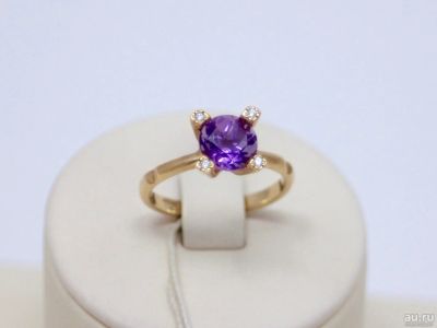 Лот: 12745197. Фото: 1. ЗОЛОТОЕ КОЛЬЦО С АМЕТИСТОМ 2,85... Кольца, перстни