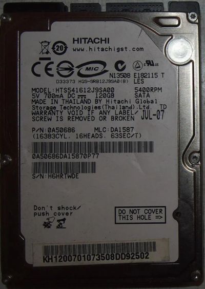 Лот: 5537645. Фото: 1. Жесткий диск для ноутбука. 120... Жёсткие диски (HDD)