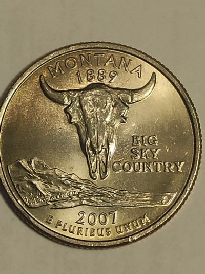 Лот: 25109037. Фото: 1. 25 центов США, 2007 г. Монтана. Америка