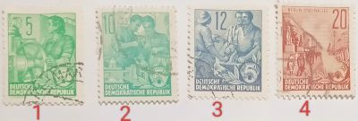 Лот: 25634370. Фото: 1. Марки_Германии_ГДР, Набор 4 штук... Марки