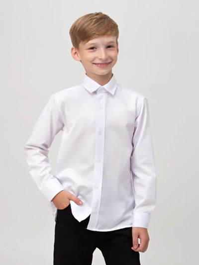 Лот: 19454256. Фото: 1. Рубашка для мальчика белая, 110-152р. Рубашки, блузки, водолазки