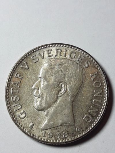 Лот: 10374896. Фото: 1. 2 кроны, Швеция 1938 г. Серебро... Европа